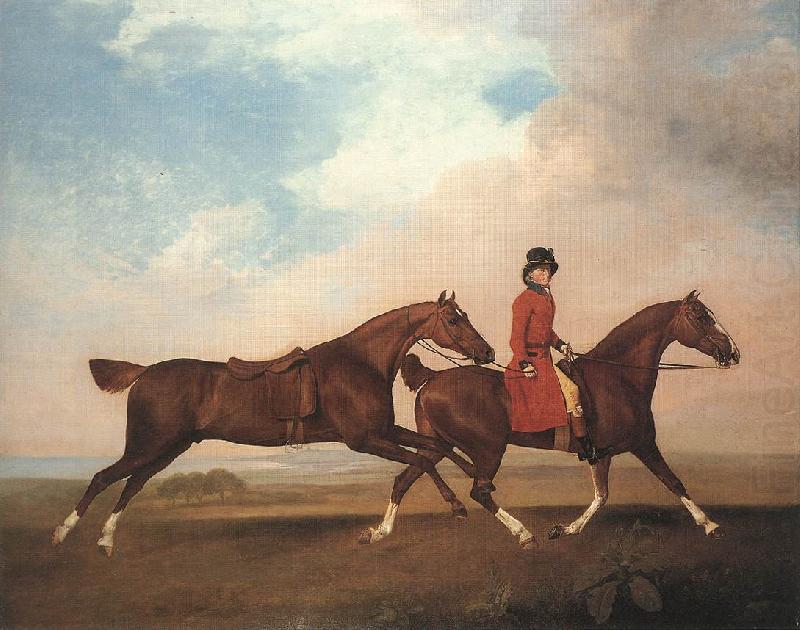 STUBBS, George William Anderson with Two Saddle-horses er china oil painting image